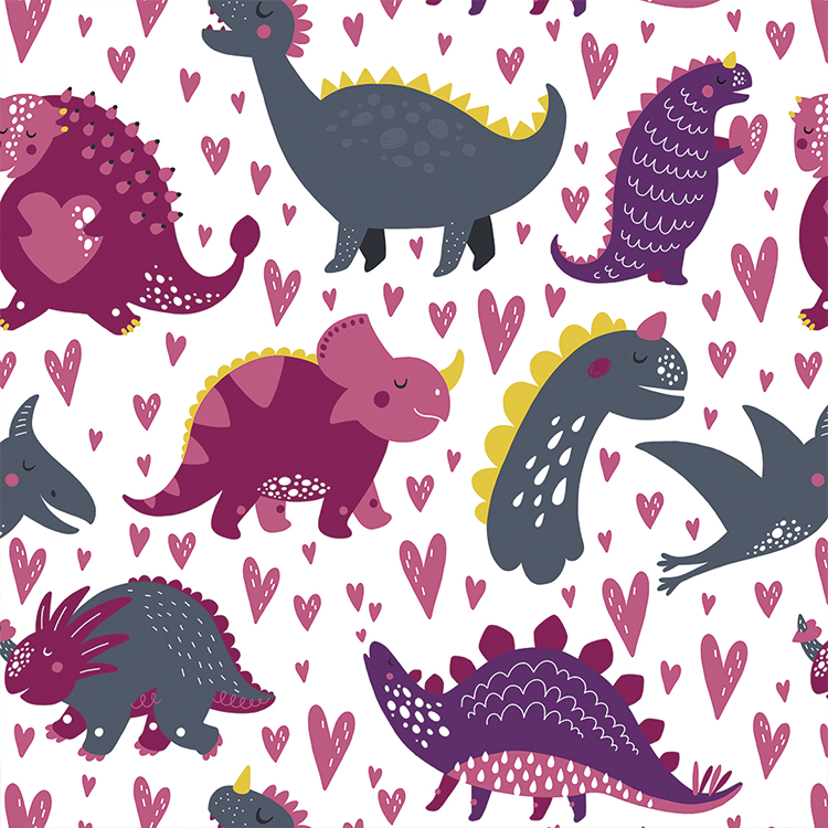 Adesivo Papel de Parede - Dinossauros Amoroso